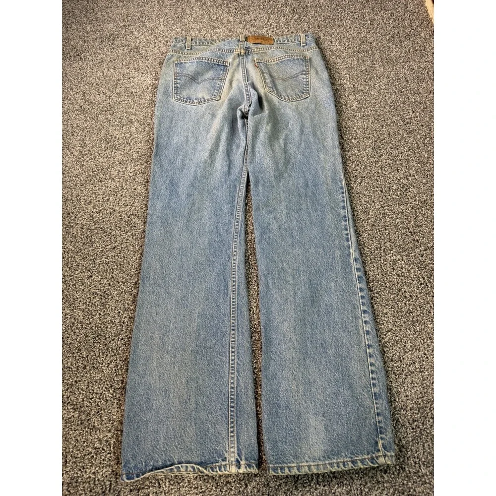 Vintage Levi's 517 Bootcut Orange Tab Jeans Men's Size 36X34 Blue